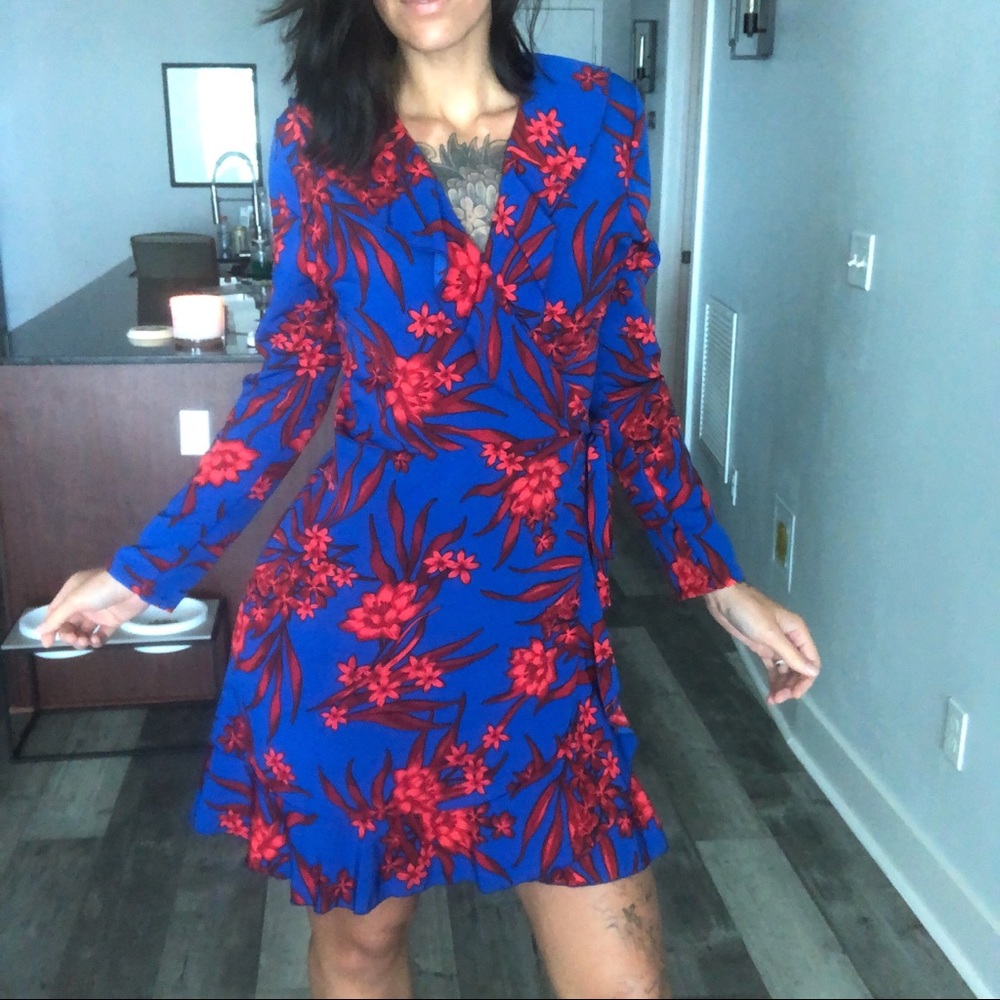 Vibrant Blue Wrap Dress